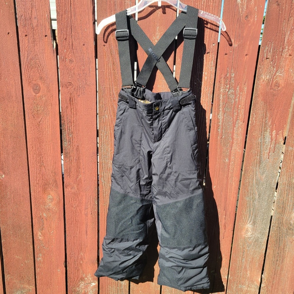 Columbia Kids Black Powder Turner Omni-Heat Suspender Snow Pants XS 6-7 Outgrown